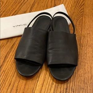 Vince Black Leather Sandals